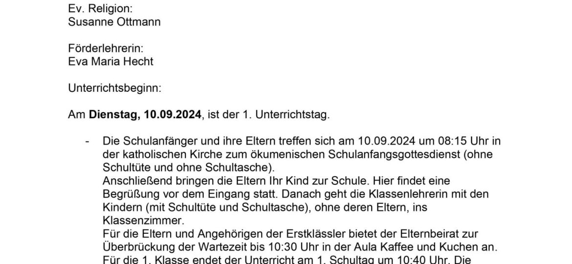 2023-09 - Schulstart an der Grundschule Flossenbürg