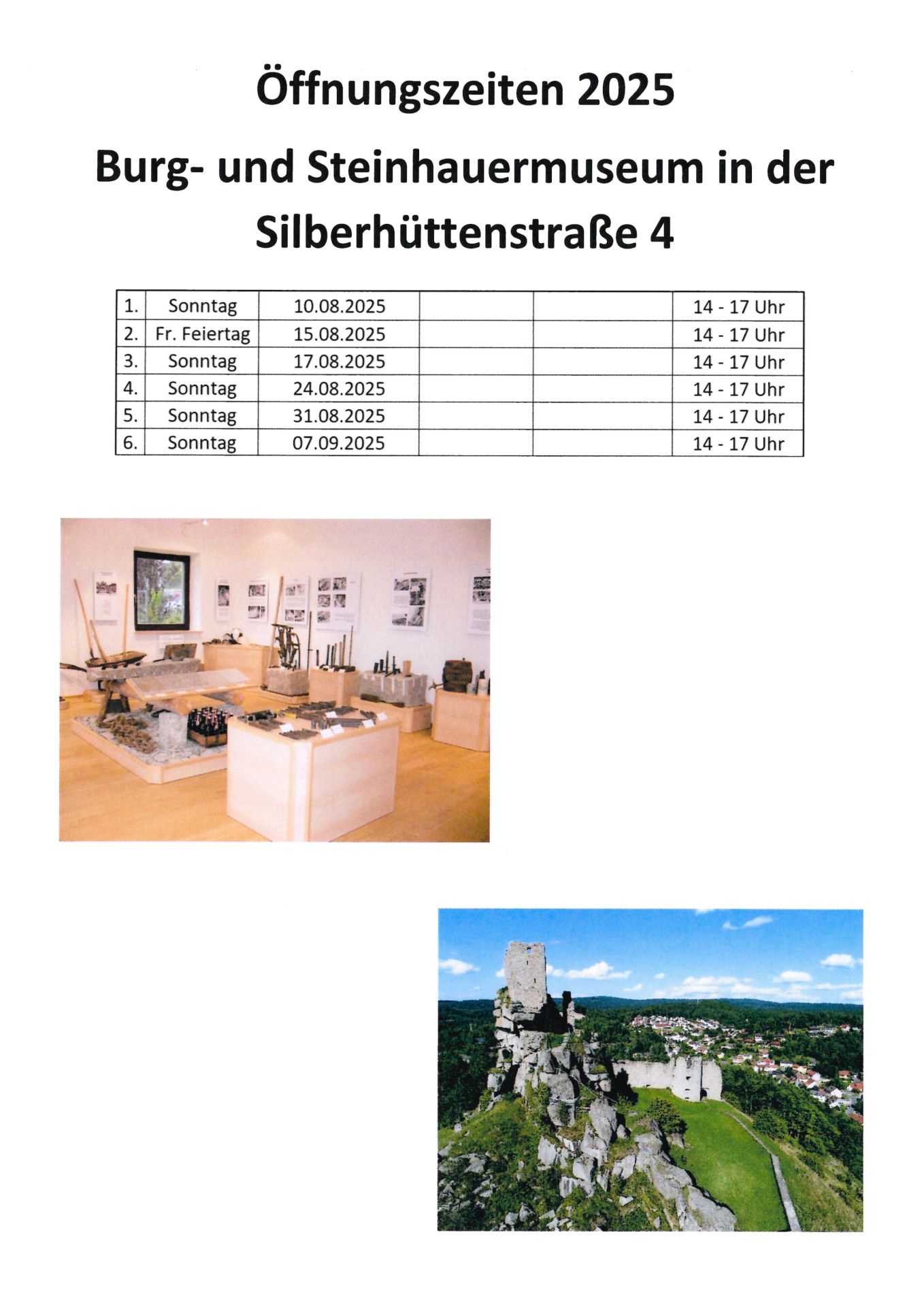 Burg- und Stein­hau­er­museum 2025