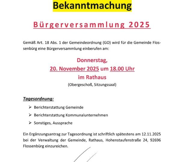 Bürgenversammlung November 2025