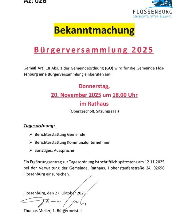 Bürgenversammlung November 2025