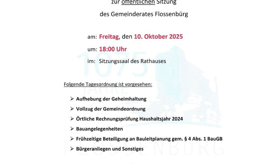 Gemeinderatssitzung 251010