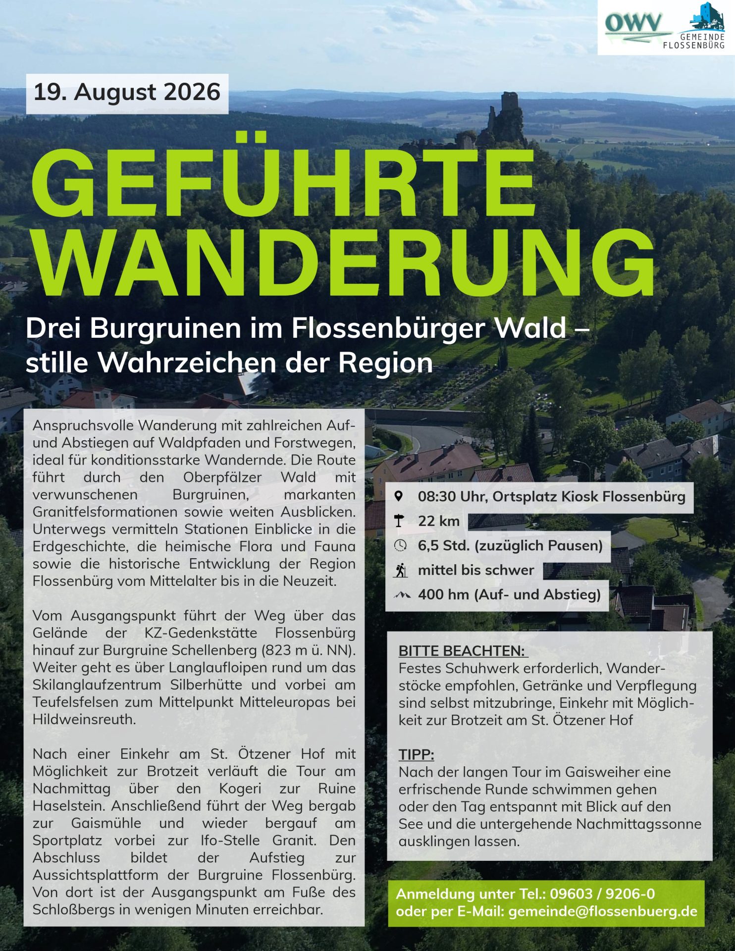 OWV Drei Burgruinen im Flossenbürger Wald - stille Wahrzeichen der Region